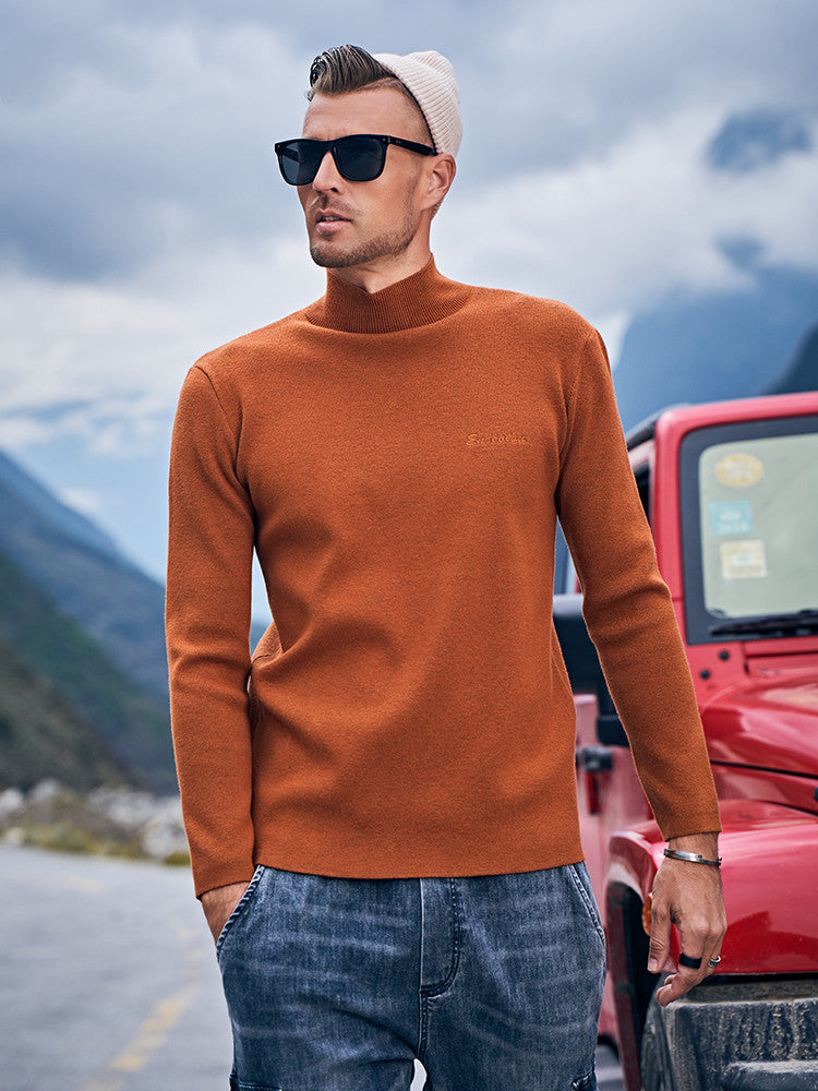 Solid Color Turtleneck Sweater for Winter