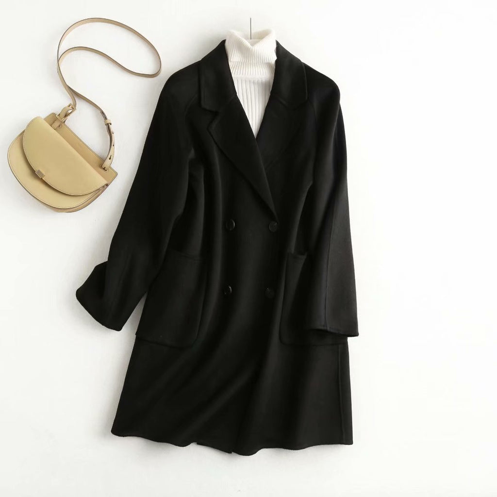 Mid-Length Reversible Woolen Coat
