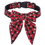 Christmas Plaid Dog Collar Bow Tie