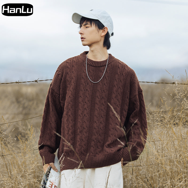 Men's Autumn/Winter Round Neck Loose Pullover Sweater | Streetwear