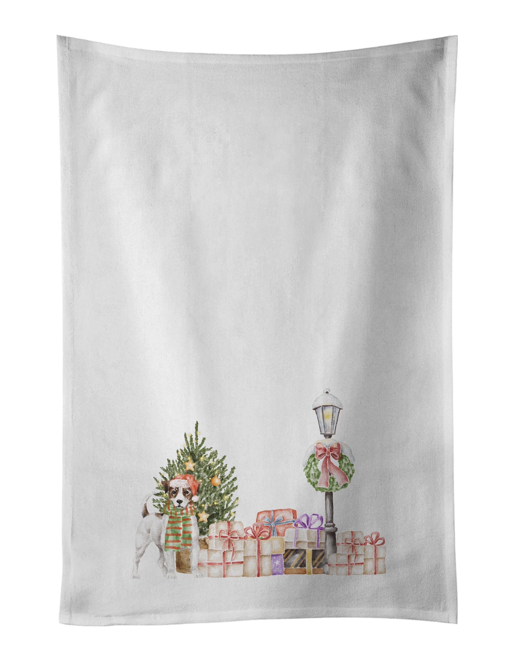 Jack Russell Terrier Tricolor with Christmas Wonderland Kitchen Towel Set of 2