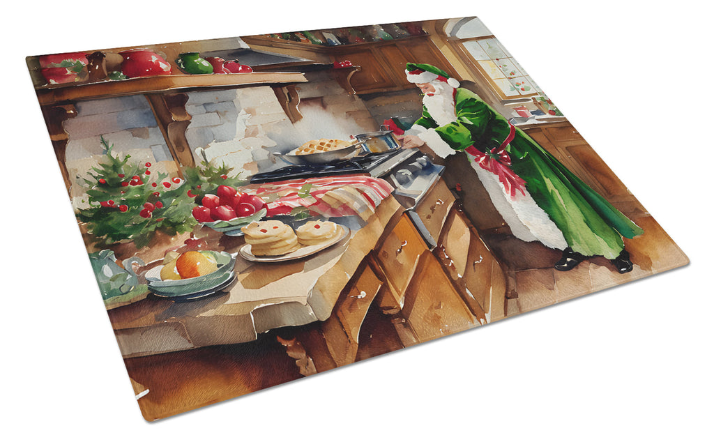 Cookies with Santa Claus Father Christmas Glass Cutting Board