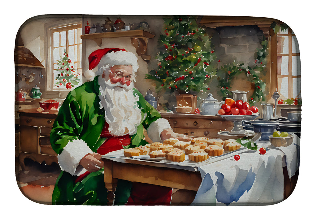 Cookies with Santa Claus Father Christmas Dish Drying Mat
