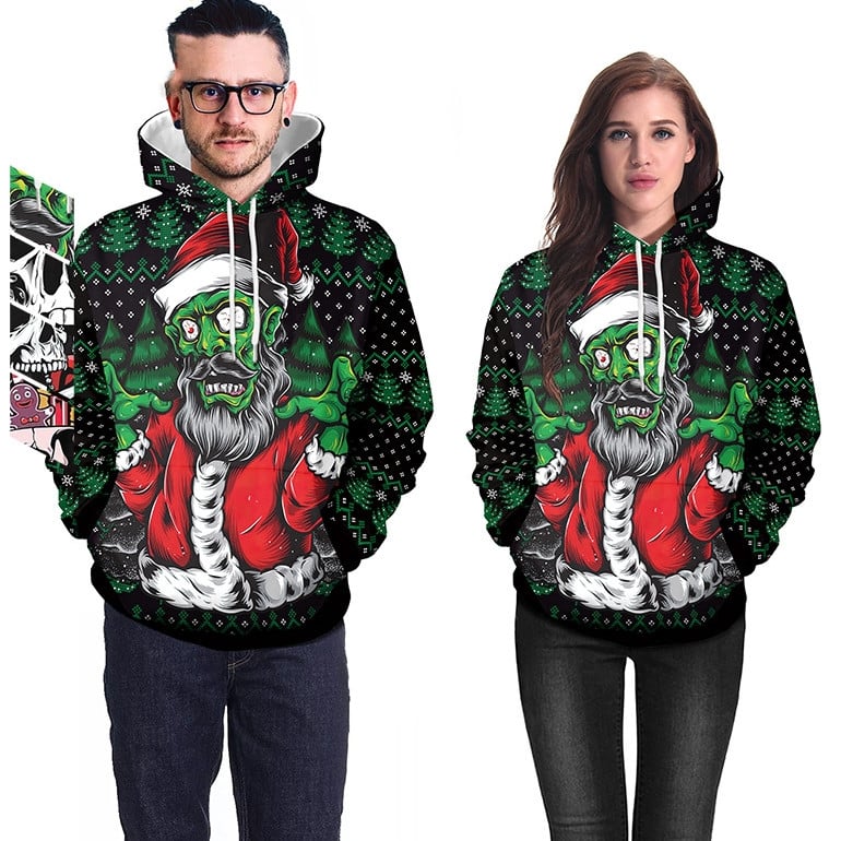 Women's Halloween Digital Print Hooded Sweatshirt | Streetwear