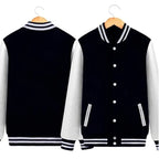 Men's Solid Color Bomber Jacket - Casual Korean Style