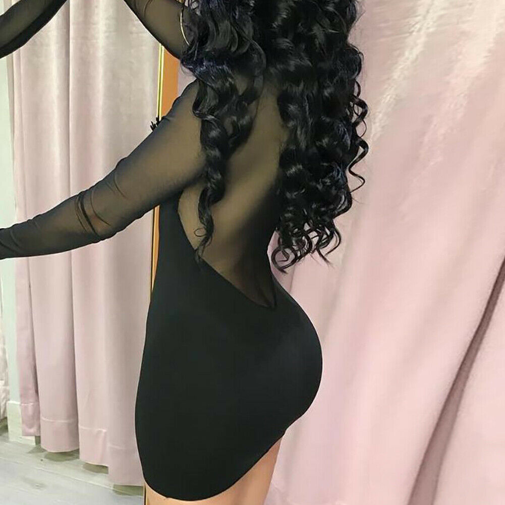 Trendy Women's Sheer Mesh Bodycon Dress (Europe/America)