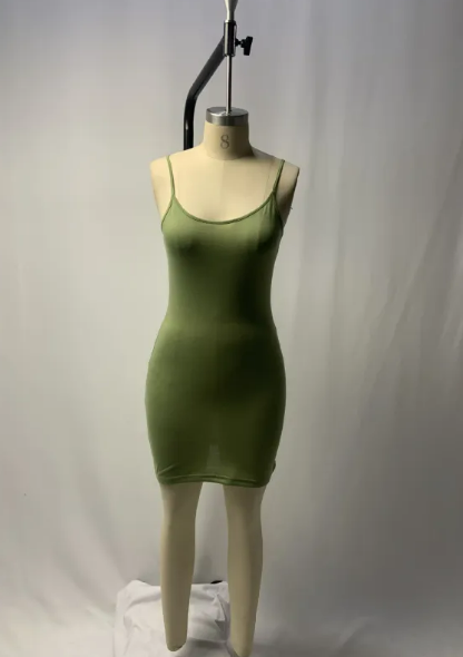 Vacation slim suspender dress