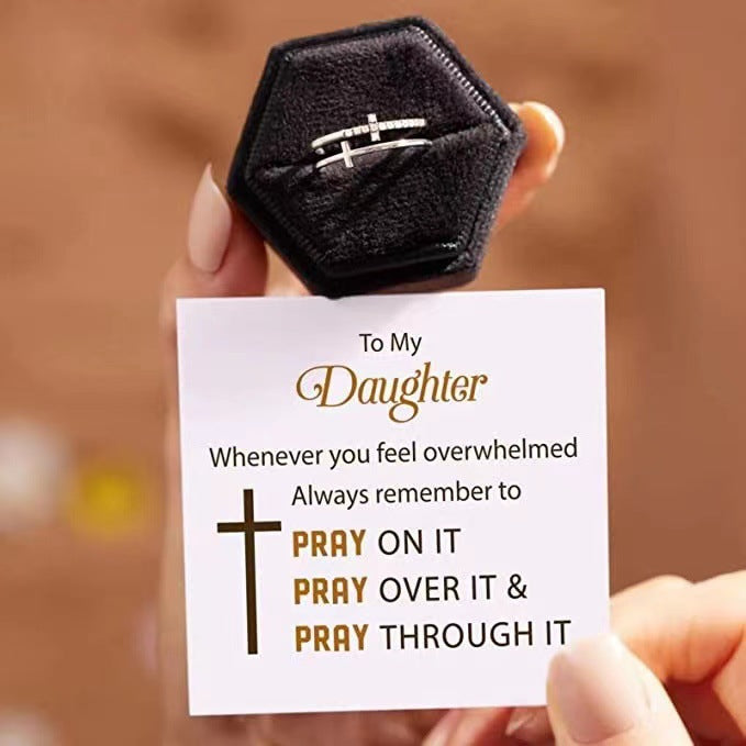 Fashion Double-layer Cross Frame Ring for Women