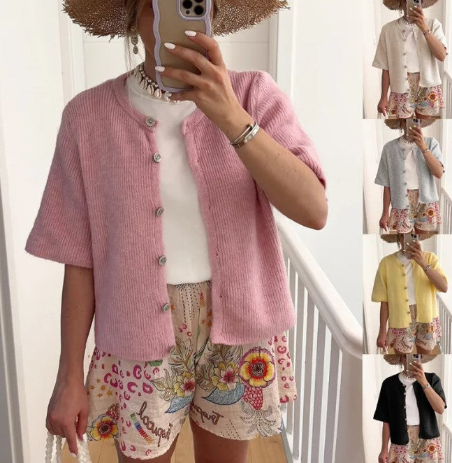 Knitted Cardigan Button Coat