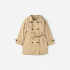 British Mid-Length Trench Coat for Girls