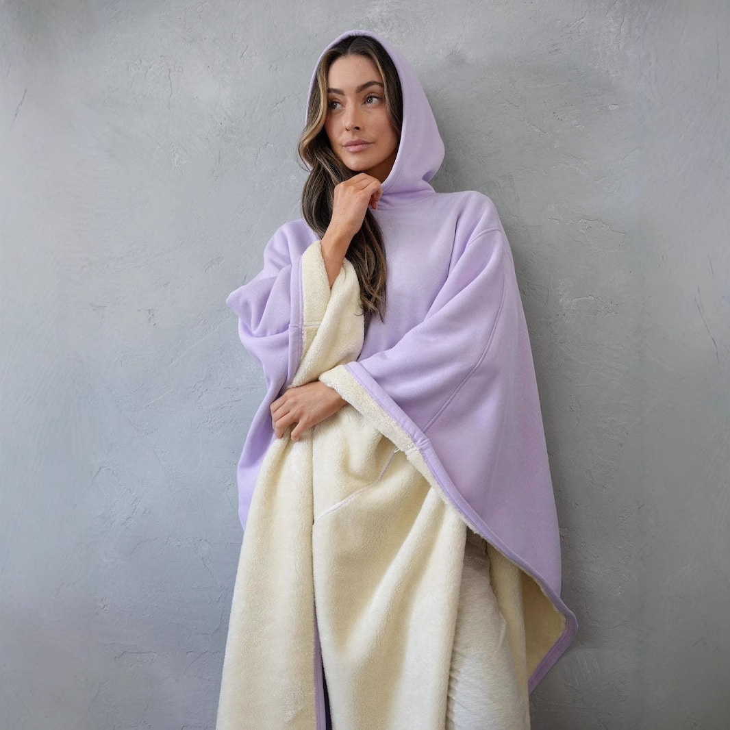 Plus Size Hooded Cloak Sweater