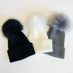 Pure Angora Fur Luxe Beanie | Embroidered Cap