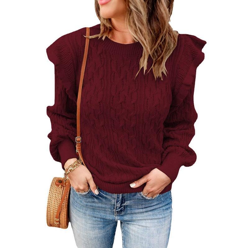 Thick Solid Color Sweater for Women - Loose Fit