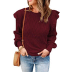 Thick Solid Color Sweater for Women - Loose Fit