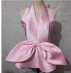 2020 Spring/Summer Vintage Deep V Satin Halter Top
