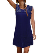 Elegant White Lace Sleeveless Dress
