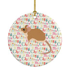 Spiny Mouse Christmas Ceramic Ornament