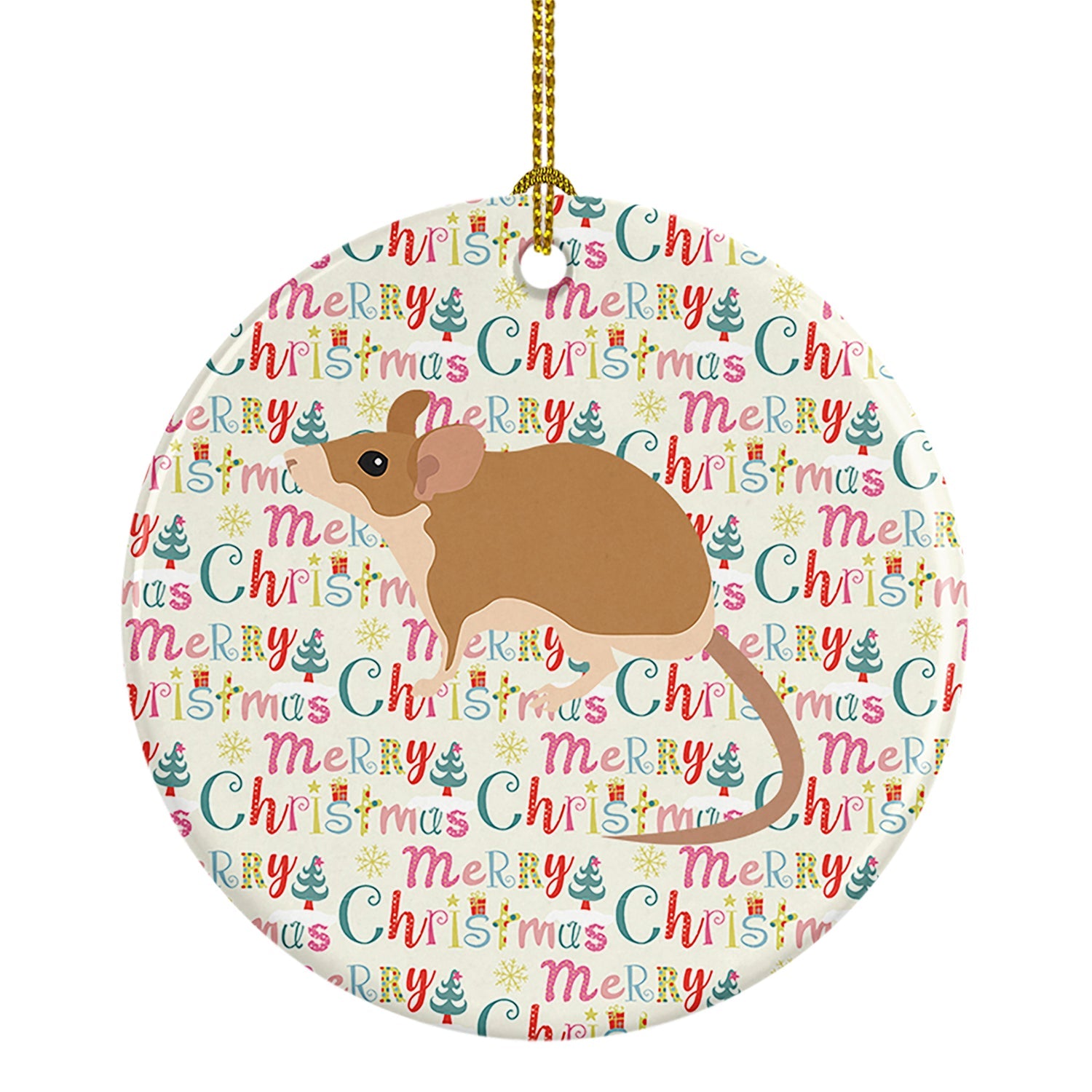 Spiny Mouse Christmas Ceramic Ornament