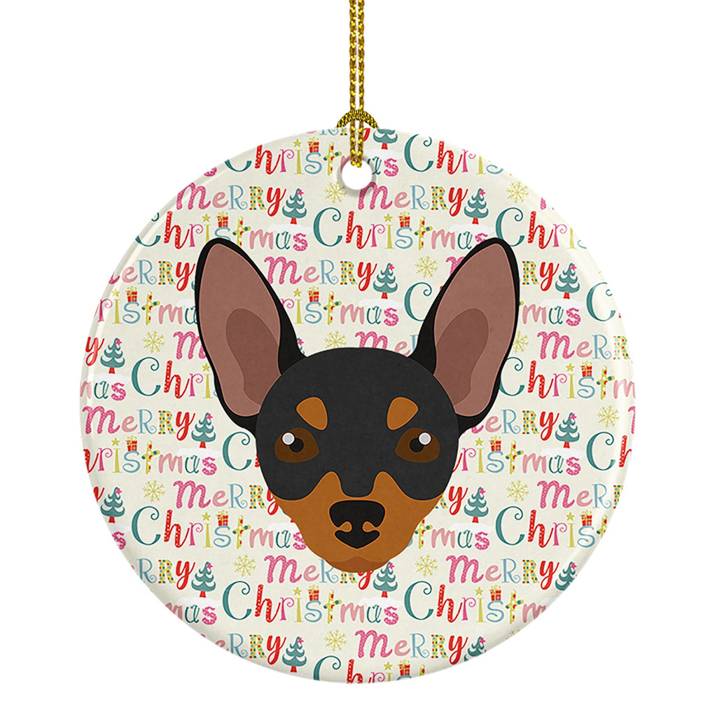 Prague Ratter Merry Christmas Ceramic Ornament