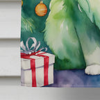 Persian Cat By the Christmas Tree House Flag