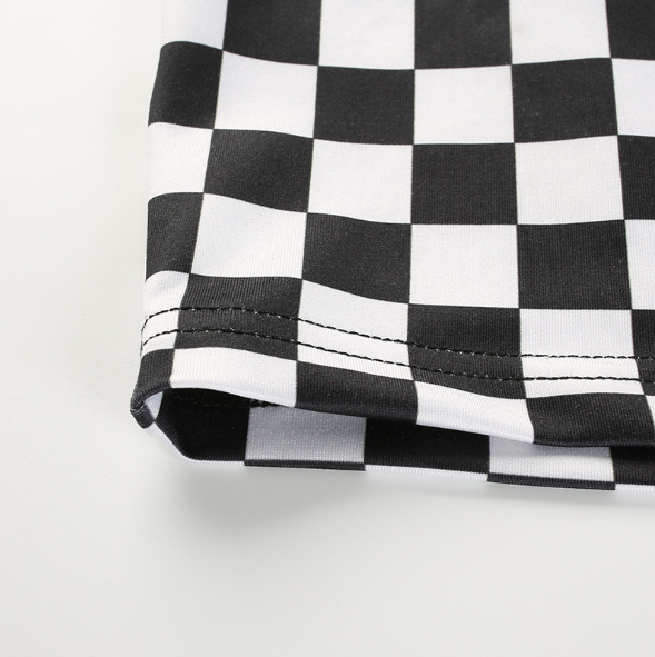 Summer Women's Black and White Checkered Tank Top