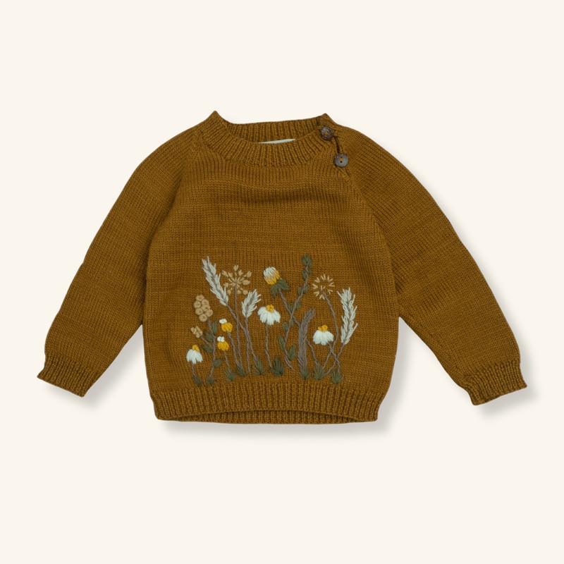 Cotton Shirley Bredal Girls Hand-Embroidered Sweater
