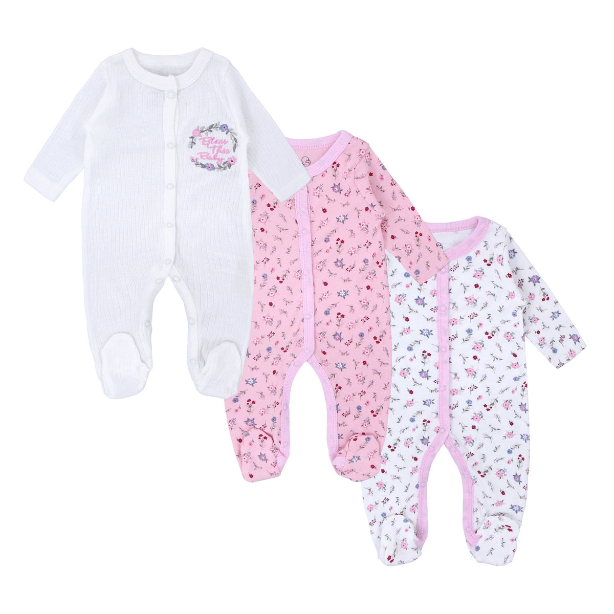 Cotton Long-Sleeve Baby Bodysuit (0–9M)