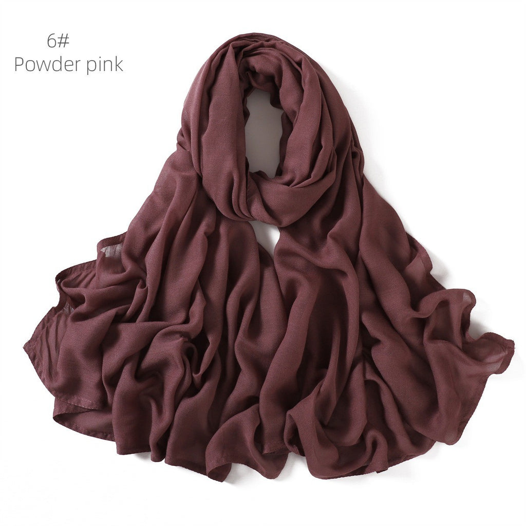Solid Color Viscose Cotton Scarf for Muslim Women (One)