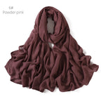 Solid Color Viscose Cotton Scarf for Muslim Women (One)