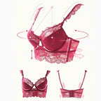 Lace Cotton Bra Set with Side Support (Style 9168B)