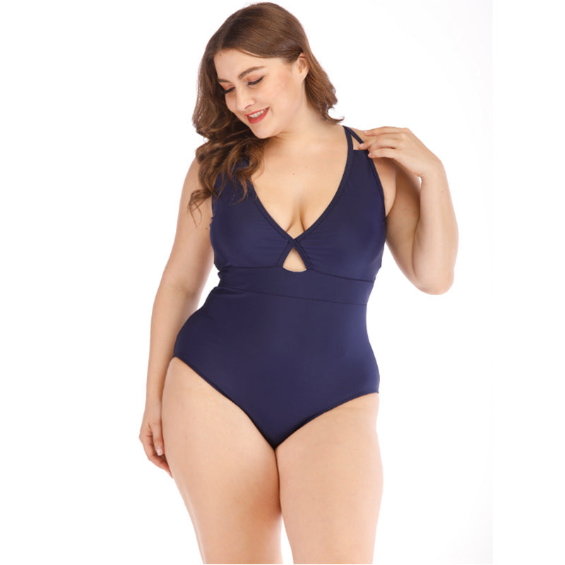 Plus Size Deep V Bikini Swimsuit for Women