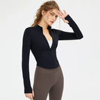 Women's Skinny Slim Zipper Short Stand Collar Coat