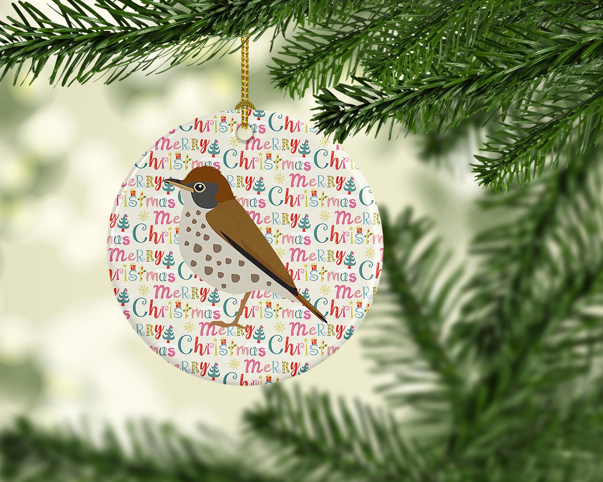 Thrush Christmas Ceramic Ornament