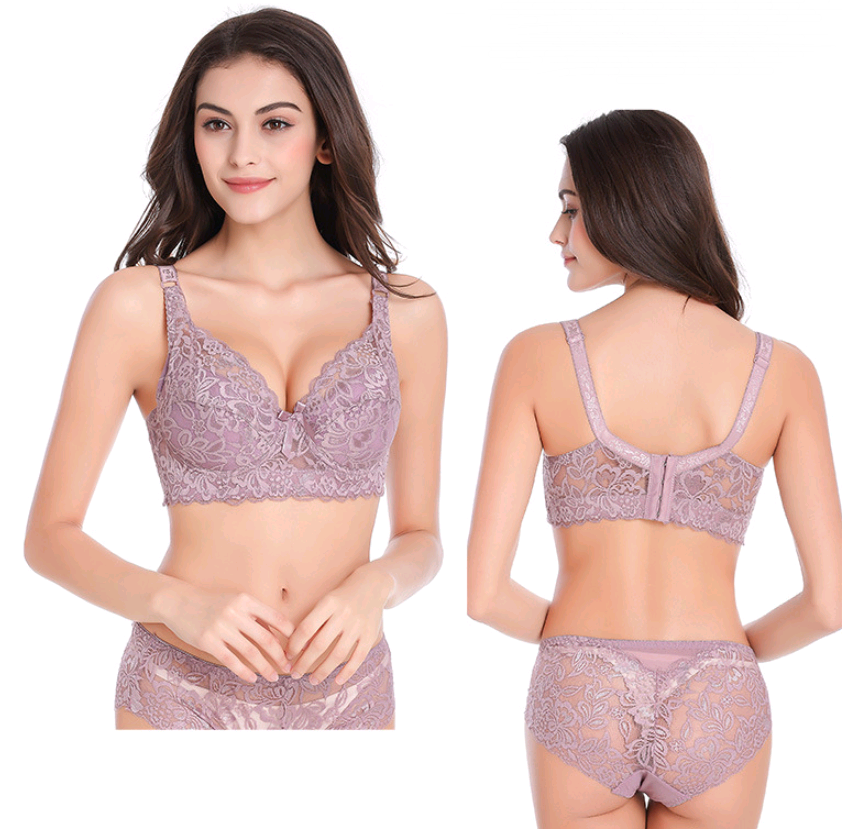 Ultra-thin Lace Bra for Plus Size with Adjustable Fit