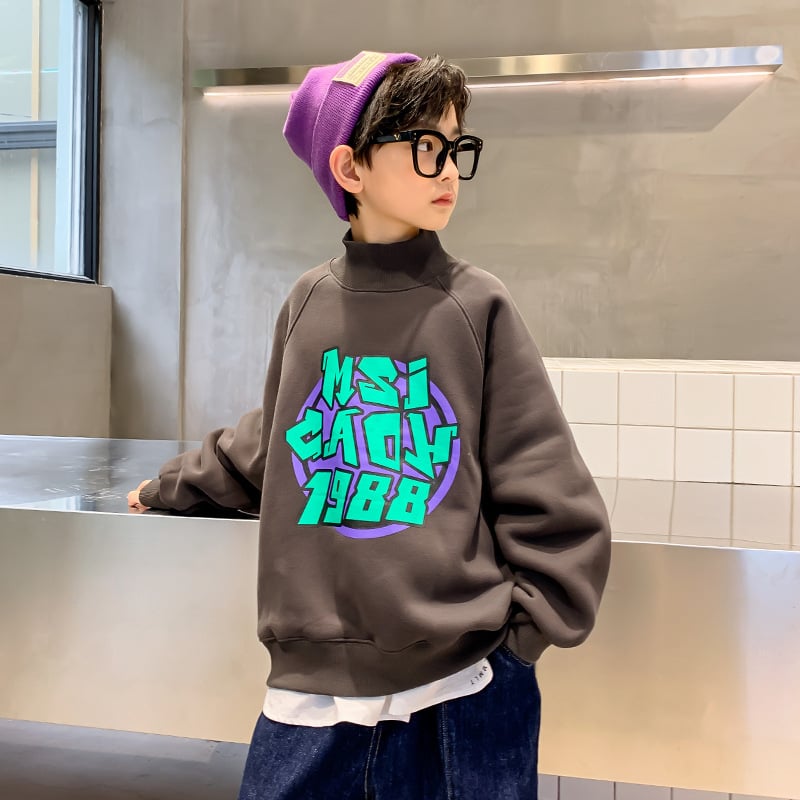 Boys' Plus Fleece Sweater for Autumn and Winter