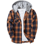 Men's Hooded Checkered Flannel Shirt - Elegant Fashion
