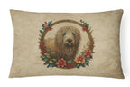 Komondor Christmas Flowers Throw Pillow