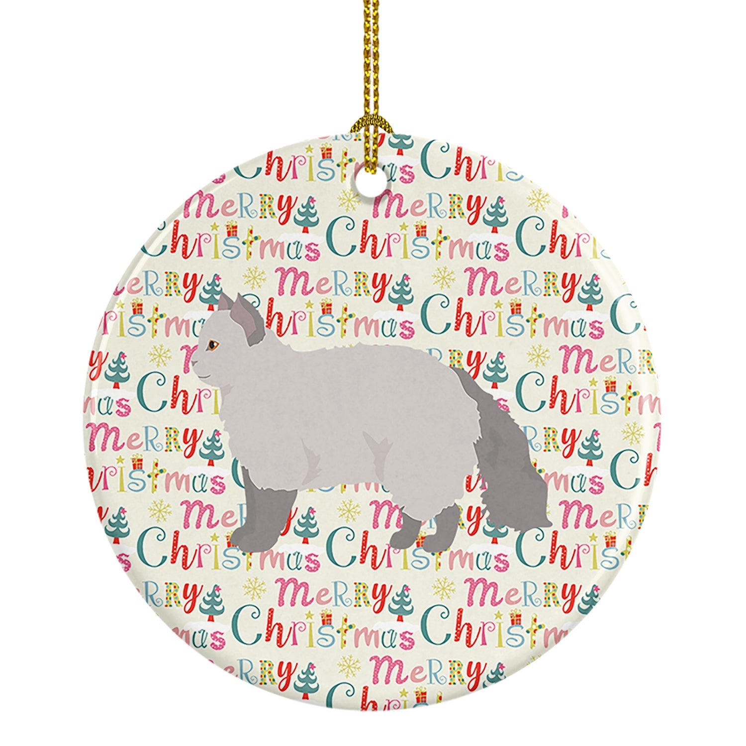 Selkirk Rex #2 Cat Christmas Ceramic Ornament