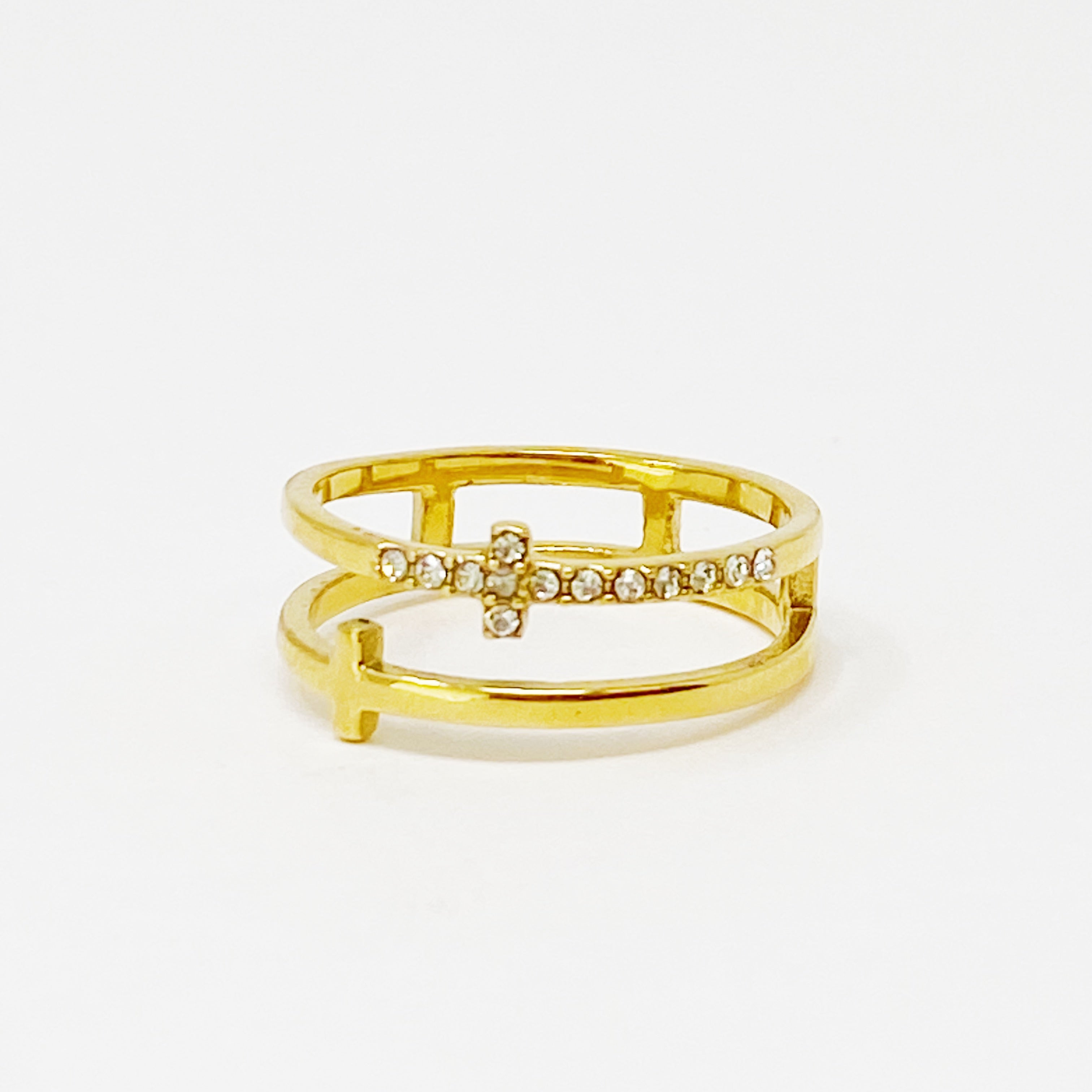Double Cross Ring - Gold