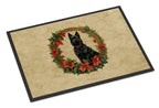 Schipperke Christmas Flowers Doormat