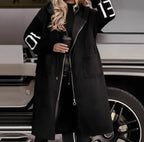 Women's Mid-length Hoodie Windbreaker Sweater Coat | Streetwear