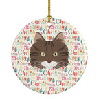 Norwegian Forest Cat Christmas Ceramic Ornament