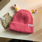 Funny Frog Knitted Beanie for Women | Embroidered Cap