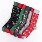 Casual Trend Men's Socks with Christmas Elements