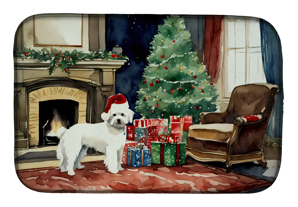 Maltese Cozy Christmas Dish Drying Mat