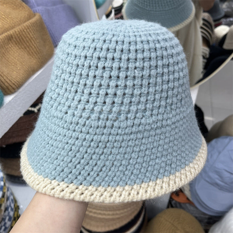 Women's Versatile Wool Knitting Fisherman's Hat | Embroidered Cap