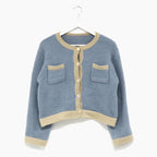 Elegant Retro Round Neck Sweater Coat with Long Sleeves