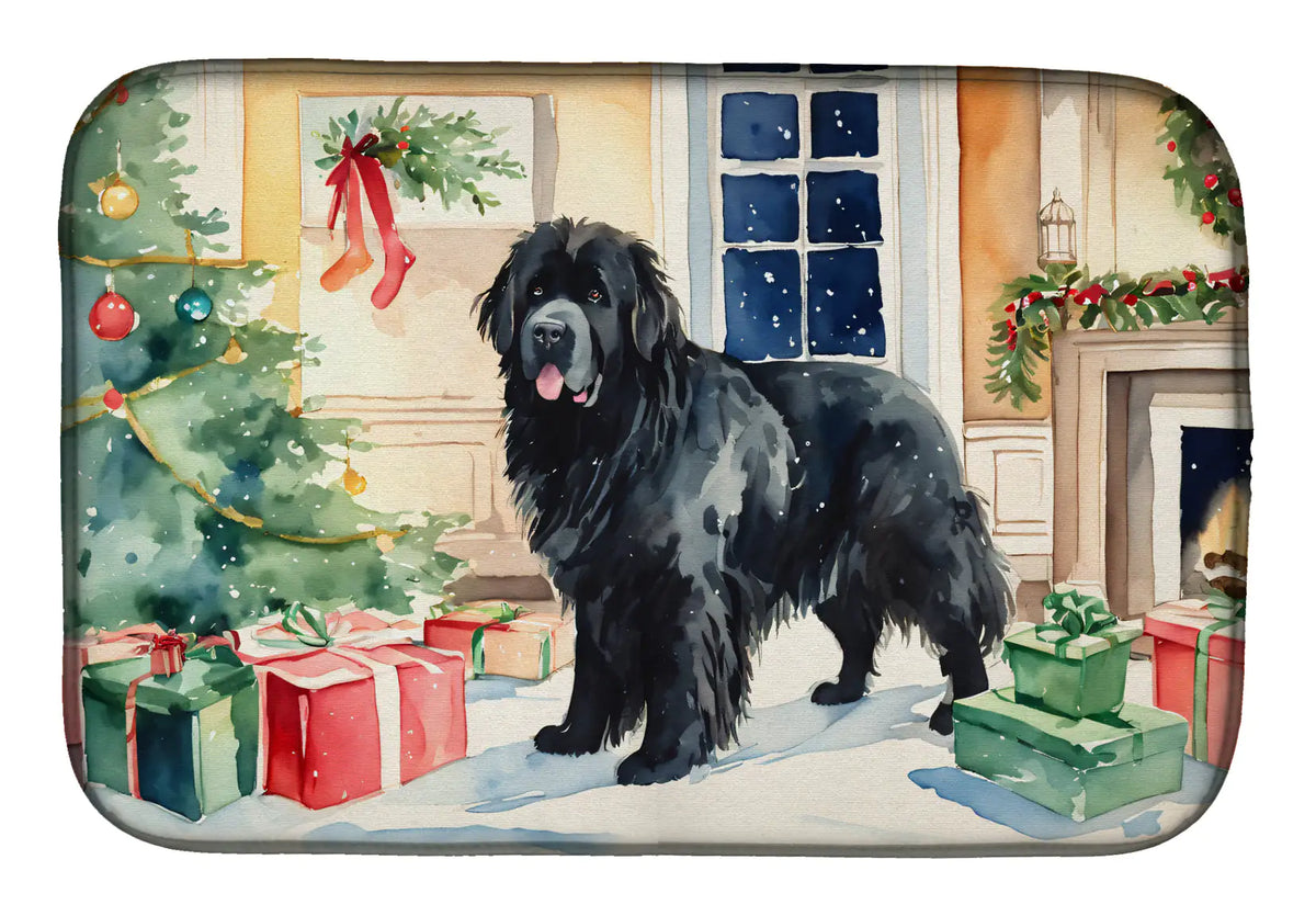 Newfoundland Cozy Christmas Dish Drying Mat