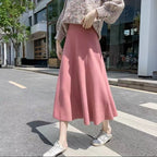 High Waist Wool Knitted Skirt for Women