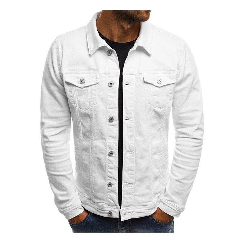 ZOGAA Men's Simple Short Denim Jacket for Autumn/Winter